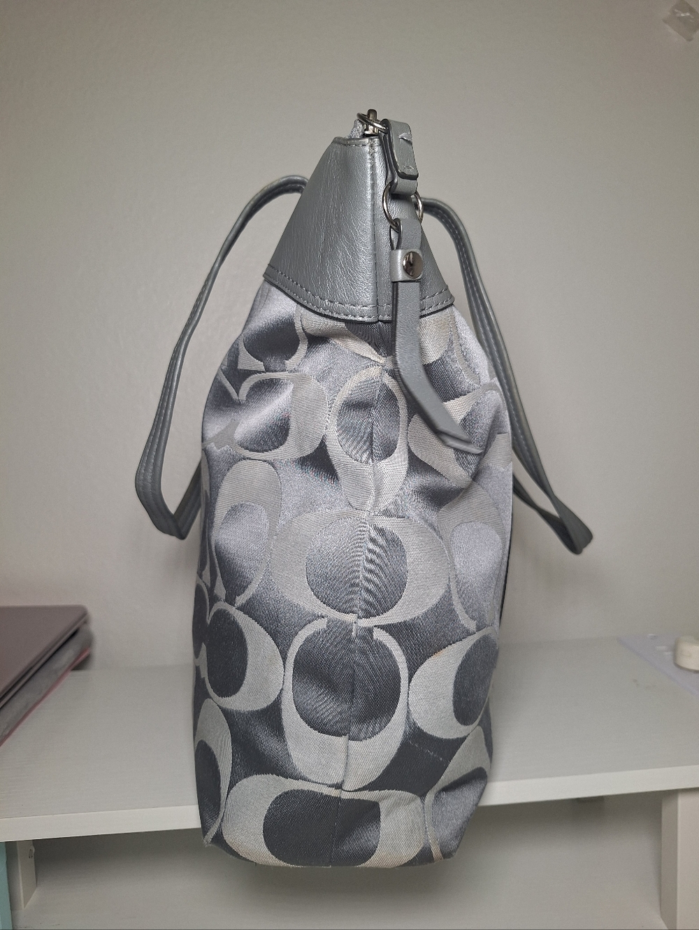 Coach Silver Gray Signature Tote - Picture 6 of 13